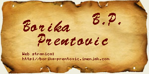Borika Prentović vizit kartica